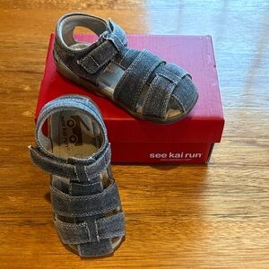 See Kai Run Gray Canvas, Jude IV Sandals